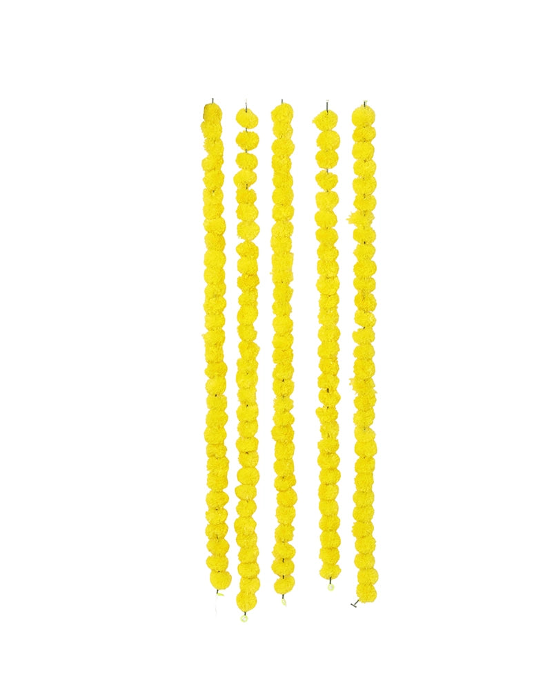 Artificial Marigold Bandhanwar Set of 5 for Pooja, Wedding & Festive Décor