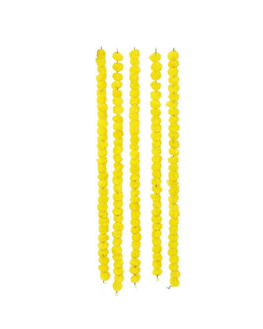 Artificial Marigold Bandhanwar Set of 5 for Pooja, Wedding & Festive Décor