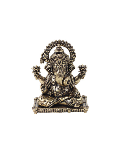 Pure Brass Ganesha Idol for Prosperity, Blessings, and Home Temple