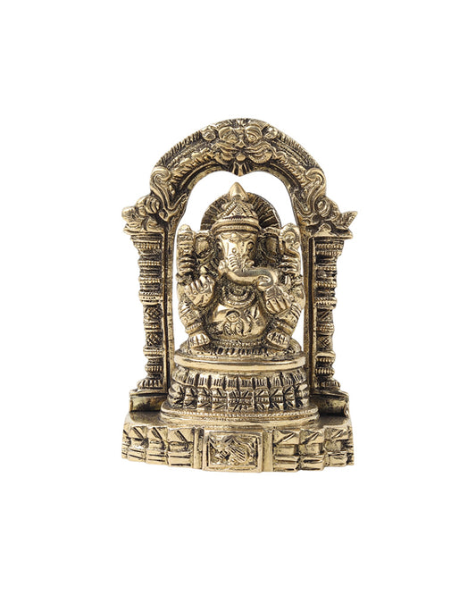 Pure Brass Ganesh Ji Idol for Home, Office, and Sacred Spaces