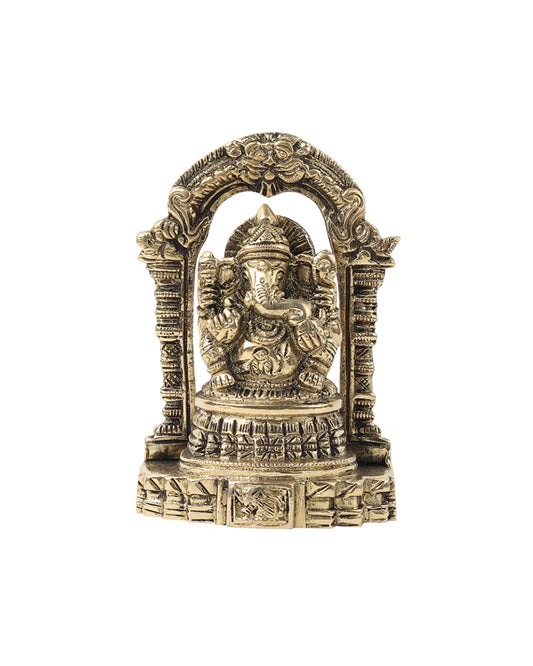 Pure Brass Ganesh Ji Idol for Home, Office, and Sacred Spaces