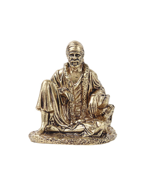 Elegant Sai Baba Idol Brass Figurine for Pooja Needs and Altars