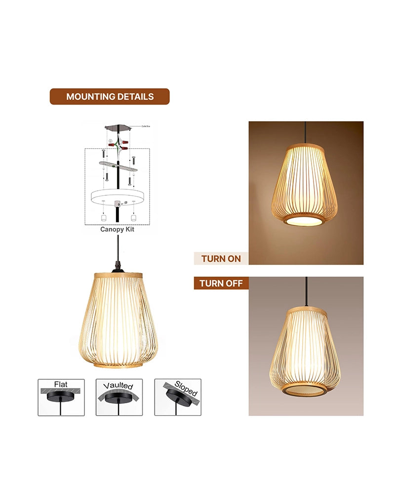 Stylish Bamboo Ceiling Light for Hall and Corridor