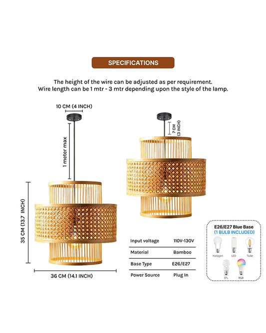 Artistic Rattan Pendant Light for Home Decor and Hall