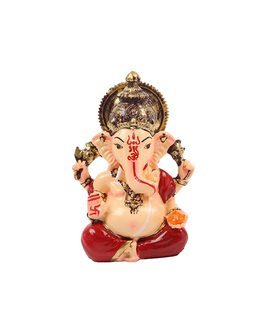 Polyresin Lord Ganesha Murti Multicolor Figurine Showpiece for Home Temple