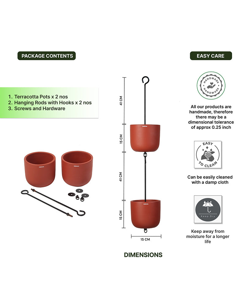 Terracotta Flower Pot for Living Room | Flower Pots for Garden, Dining Table & Home Decor