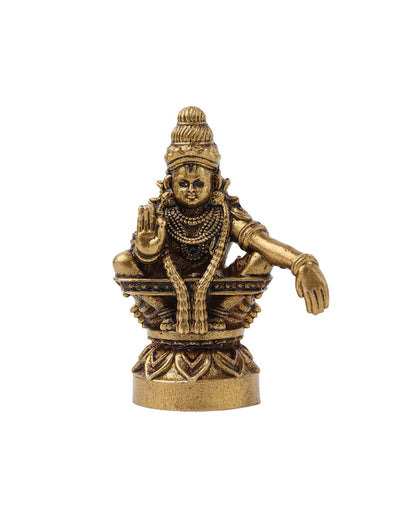 Auspicious Ayyappa Swamy Brass Idol for Pooja Needs and Spiritual Corners