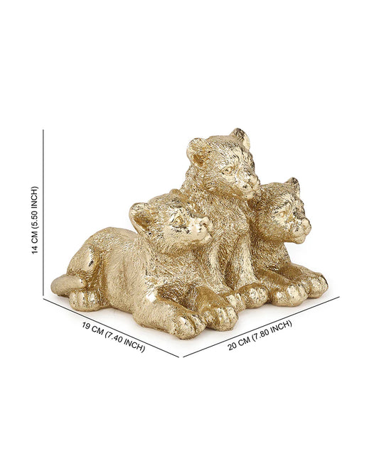 Lion Cub Figurine in Polypropylene for Living Room Display and Gifting