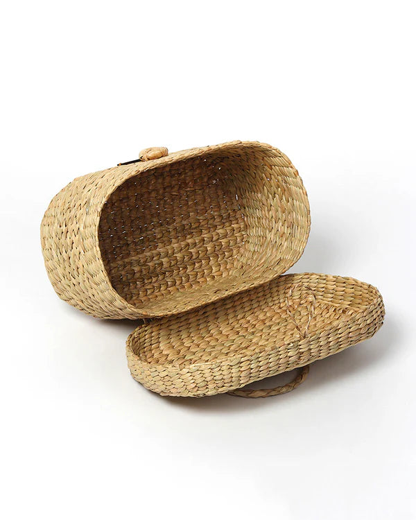 Handwoven Seagrass Tissue Box for Desk, Living Room & Bedroom