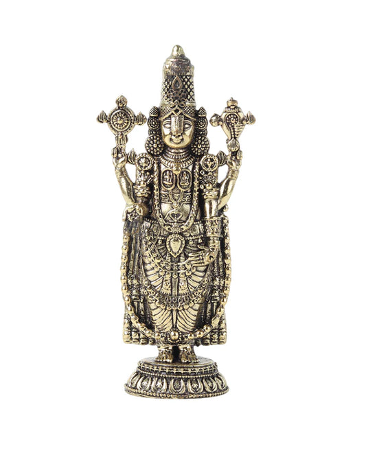 Brass Balaji Standing Idol Figurine for Puja Needs and Home Decor