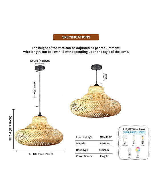 Artistic Bamboo Hanging Light for Home and Balcony