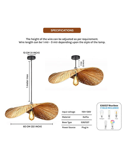 Handmade Raffia Pendant Lamp for Home and Balcony