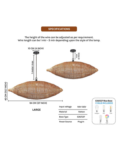 Elegant Rattan Hanging Lamp for Hall and Living Area