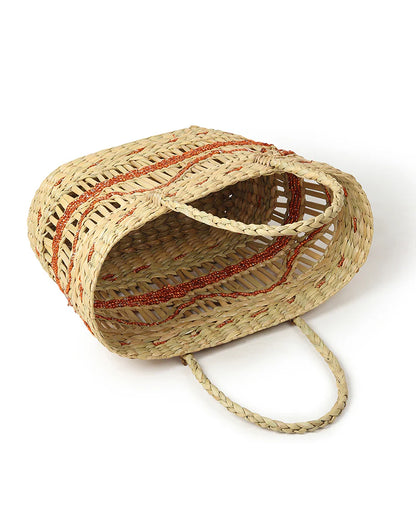 Handmade Seagrass Tote Bag for Storage, Shopping & Market Use