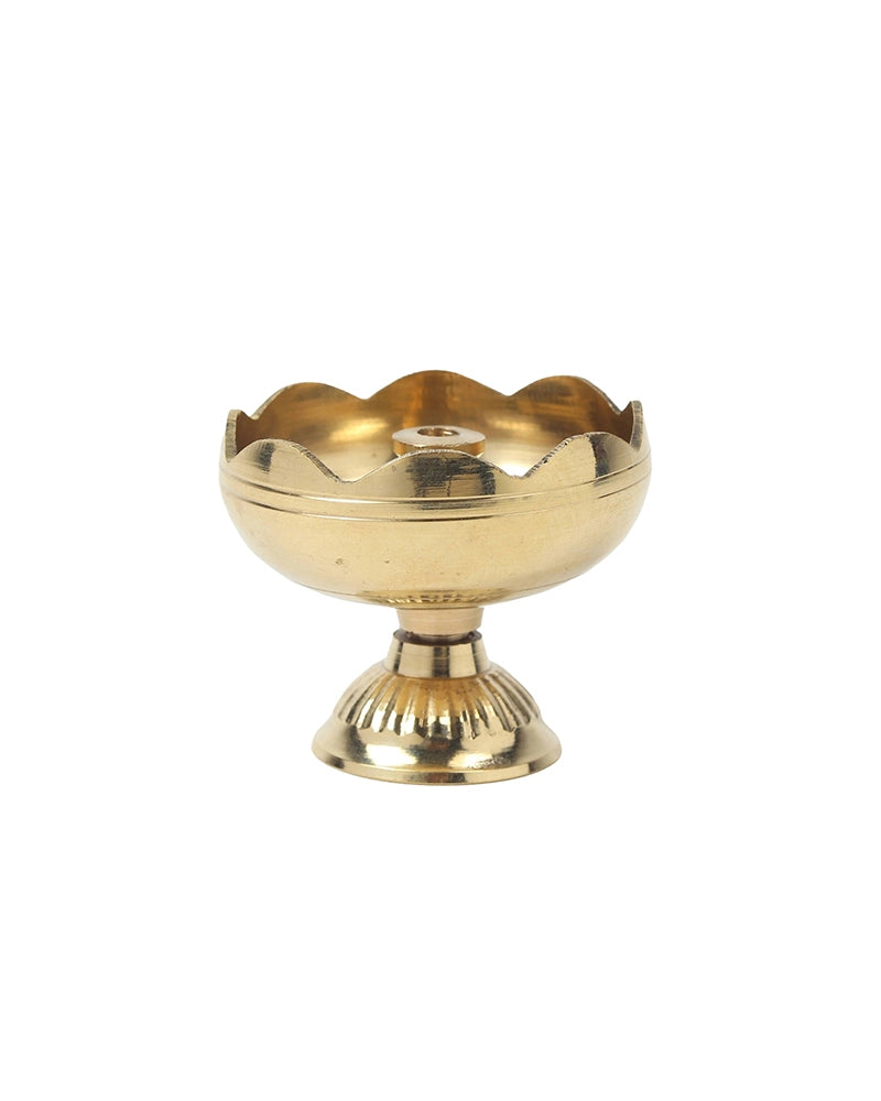 Traditional Brass Diya Set of 2 Pooja Room Decor (Gold)