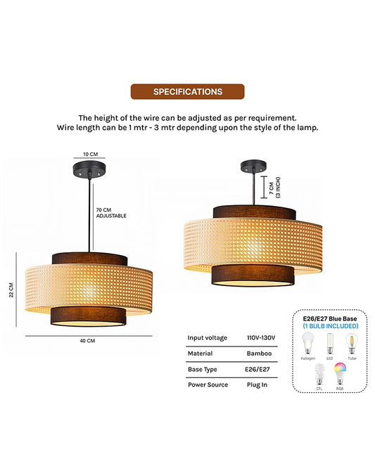 Stylish Rattan Pendant Light for Bedroom and Living Room