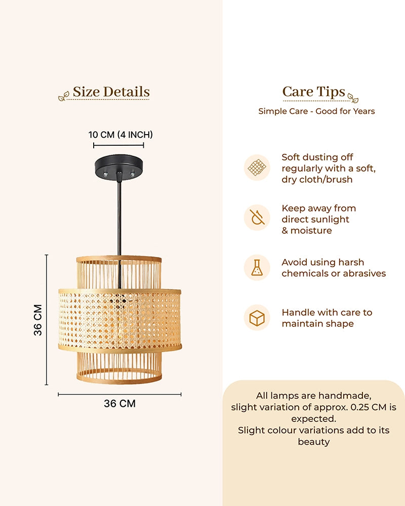 Decorative Bamboo Hanging Lamp for Bedroom and Study Room