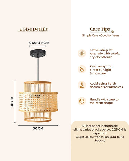 Decorative Bamboo Hanging Lamp for Bedroom and Study Room