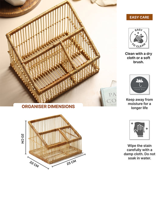 Wardrobe Organizer For Storage | File Storage Organizer | Wicker Bathroom Organiser