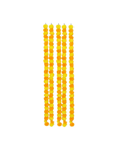 Classic Artificial Indian Flower Garland Set of 5 for Mandir & Celebrations