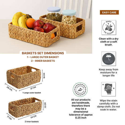 Basket For Storage | Shelf Basket For Clothes | Cupboard Organiser | Kitchen Storage Basket