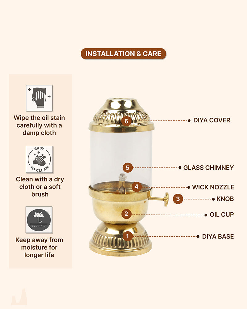 Premium Brass Akhand Diya for Pooja and Festive Worship