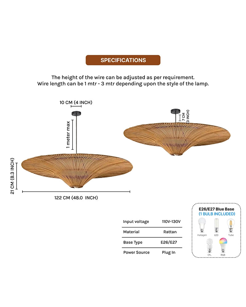 Handmade Bamboo Pendant Light for Balcony and Patio