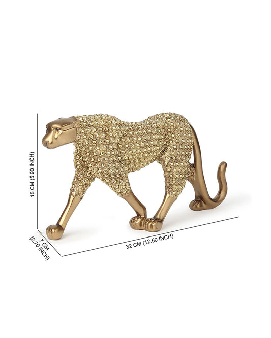 Polypropylene Panther Figurine for Home Decor and Living Room Display