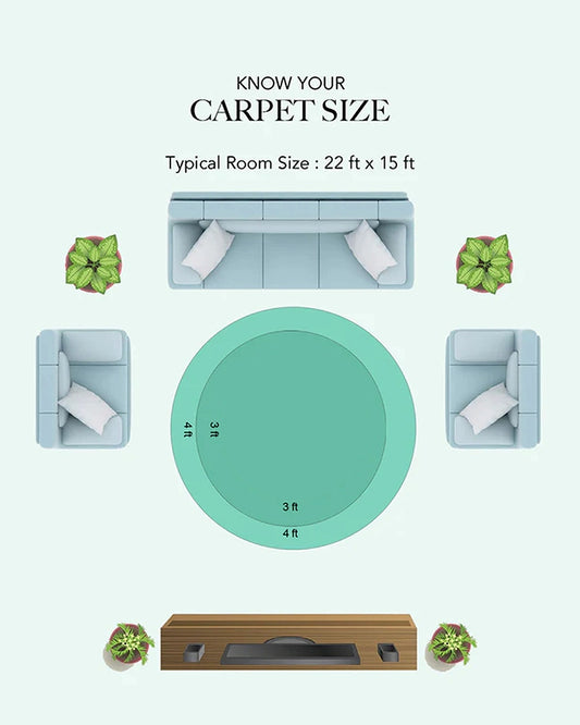 Natural Yellow Round Jute Carpet For Living Room