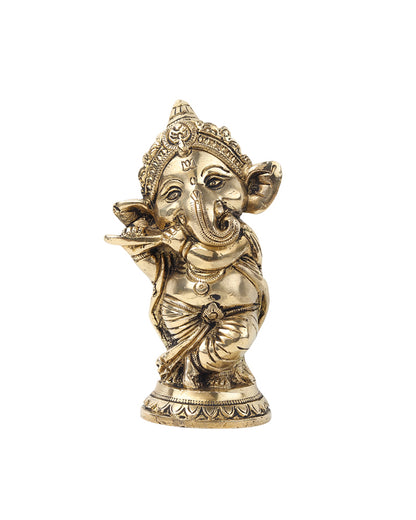 Decorative Pure Brass Ganesha Idol for Devotion, Festivals, and Home Decor
