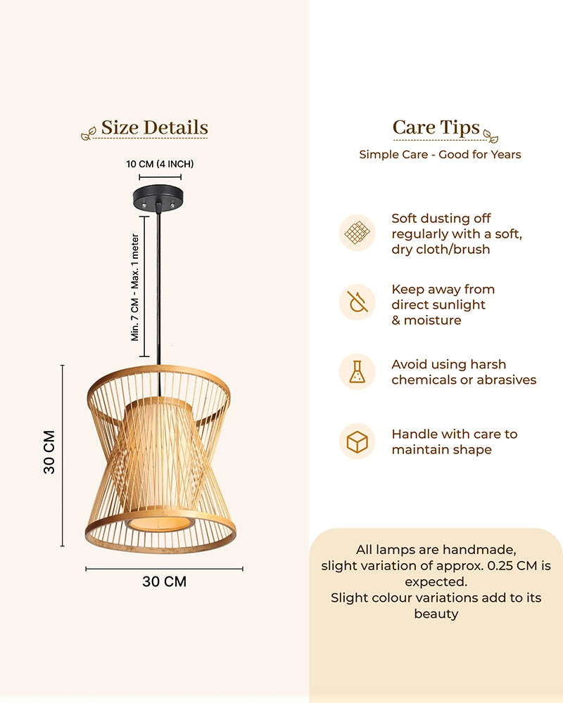 Natural Bamboo Ceiling Lamp for Dining Space and Home