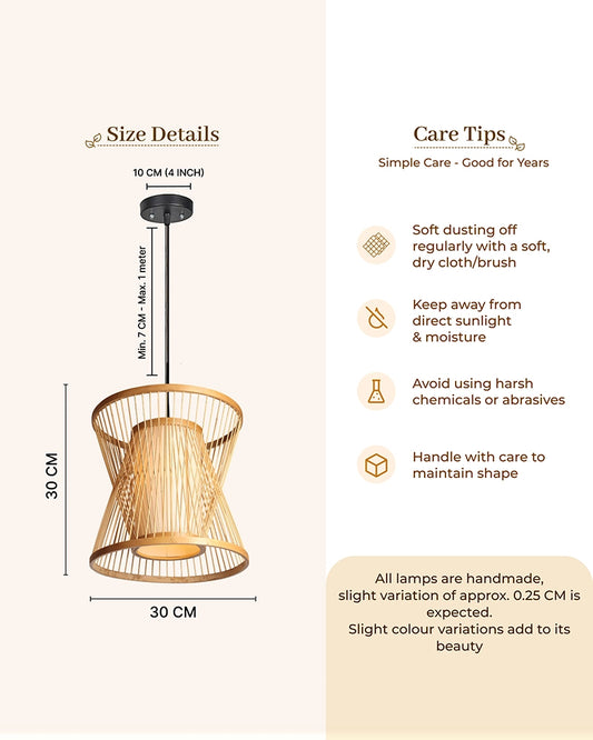 Natural Bamboo Ceiling Lamp for Dining Space and Home