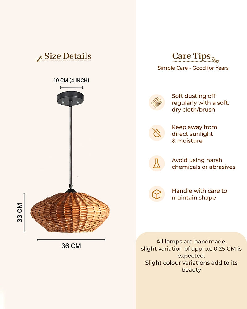 Handmade Wicker Ceiling Light for Home Decor and Lounge