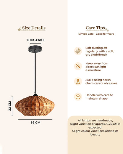 Handmade Wicker Ceiling Light for Home Decor and Lounge