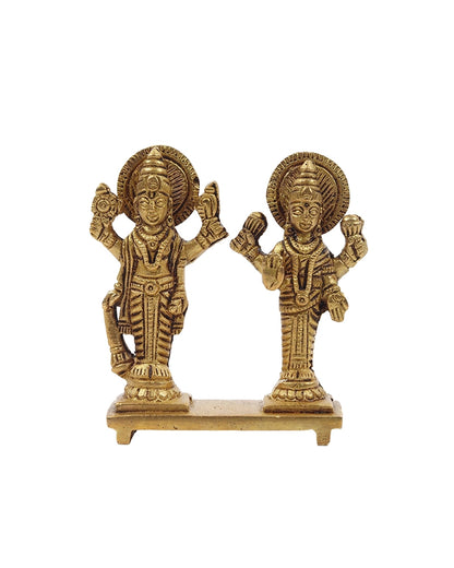 Brass Lakshmi Vishnu Standing Idol for Pooja & Home Décor