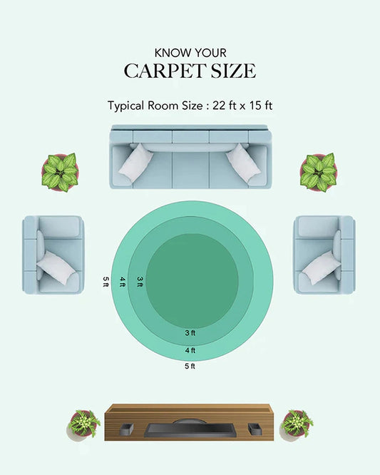 Handcrafted Yellow Round Jute Carpet For Living Room