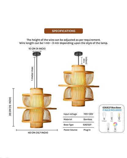 Bamboo Ceiling Lamp for Living Room Decoration