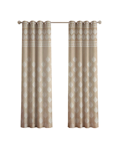 Contemporary Jacquard Eyelet Door Curtain (Beige, 7 ft)