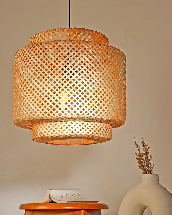 Artistic Bamboo Hanging Light for Living Space and Dining Area