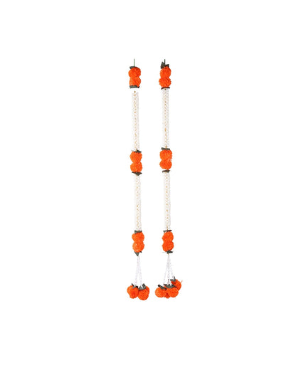 Artificial Marigold Flower Toran Garland Set of 2 for Home Entrance Décor