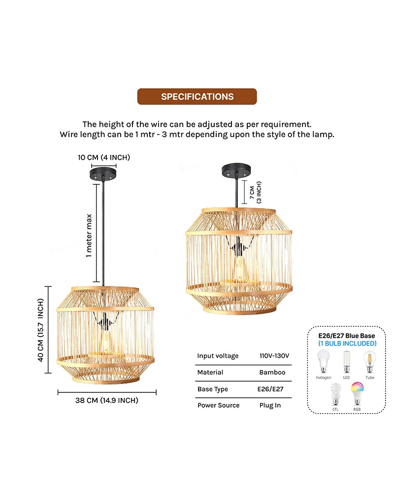 Decorative Bamboo Ceiling Lamp for Home Decor and Hall