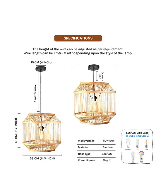 Decorative Bamboo Ceiling Lamp for Home Decor and Hall