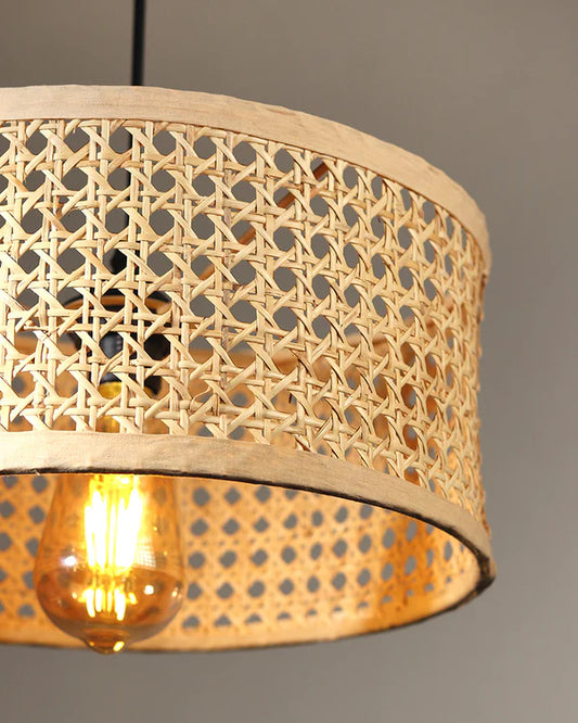 Rustic Rattan Pendant Light for Balcony and Hall