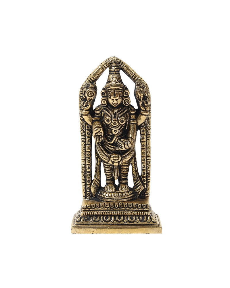 Brass Balaji Idol with Antique Finish for Pooja Room and Home Decor