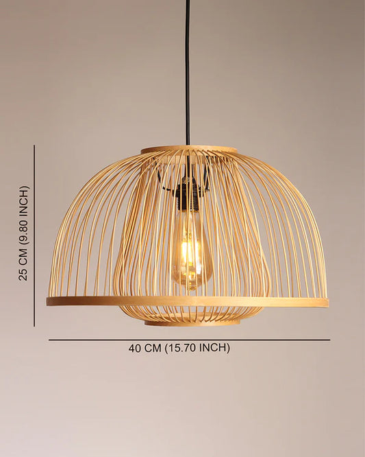 Rustic Bamboo Hanging Lamp for Home Decor