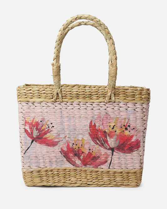Handwoven Seagrass Shopping Tote Bag