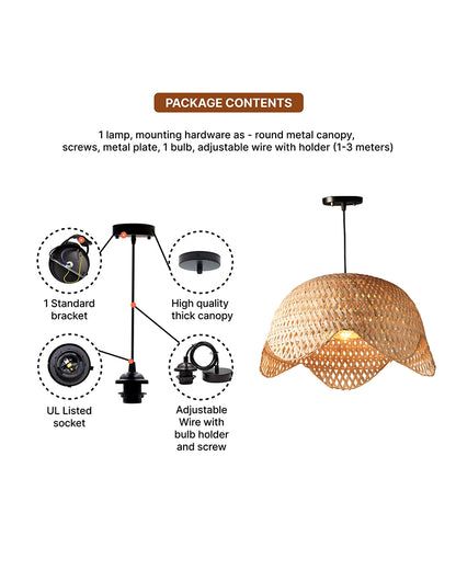 Handwoven Bamboo Ceiling Lamp for Living Room and Bedroom Decor