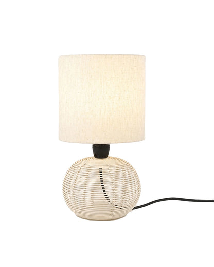 Artisan Linen Shade Table Lamp with Sleek Metal Base Warm Glow