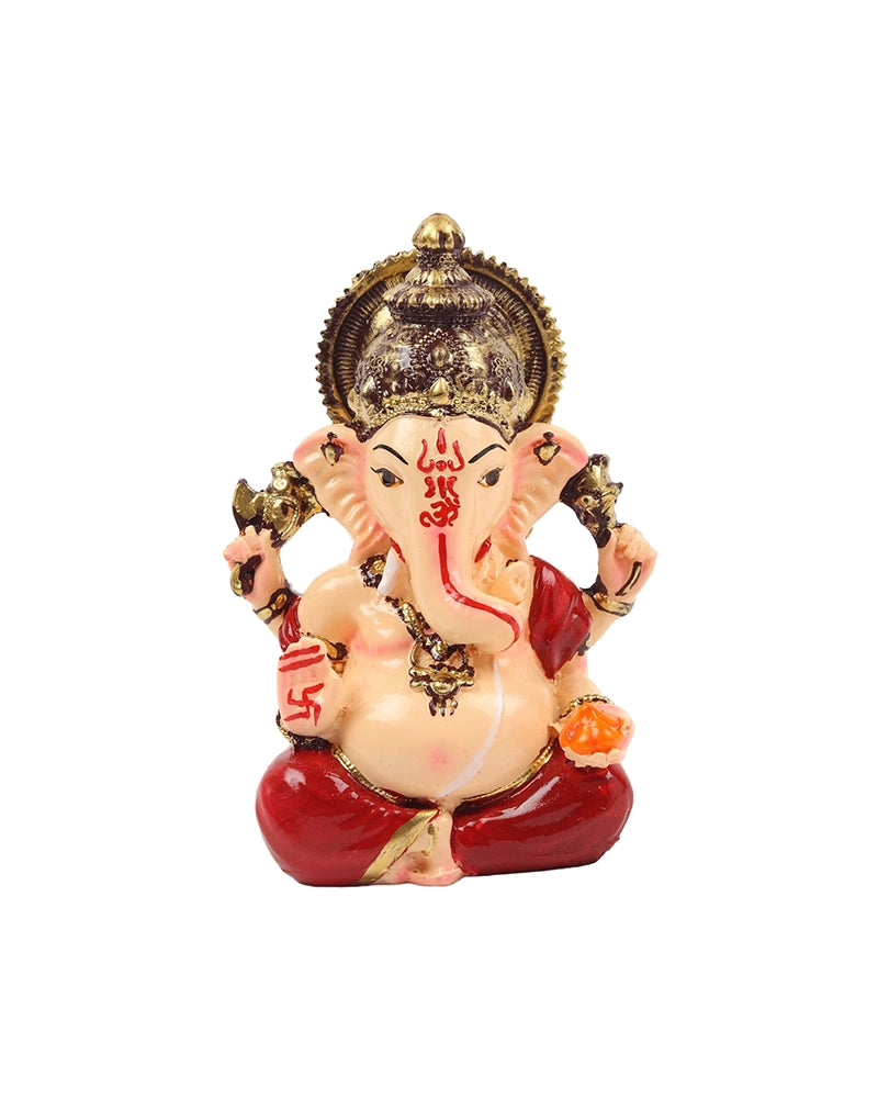 Polyresin Lord Ganesha Murti Multicolor Figurine Showpiece for Home Temple