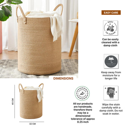 Laundry Basket For Clothes | Storage Baskets | Toy Storage Basket | Jute Laundry Bag